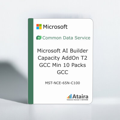 Microsoft AI Builder Capacity AddOn T2 GCC Min 10 Packs GCC Subscription License